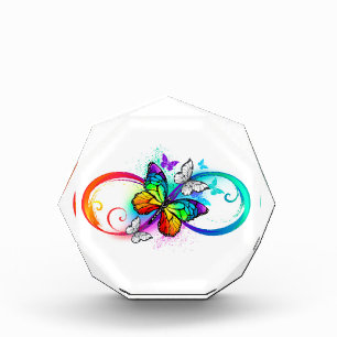 Bloc Photo Bright infinity with rainbow butterfly