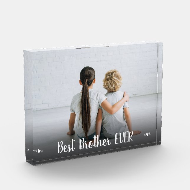 Bloc Photo Brother Photo Best Brother Ever Hearts Moderne (Gauche)