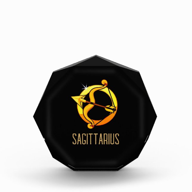 Bloc Photo Brown et or Sagittarius signe zodiaque noir (Devant)
