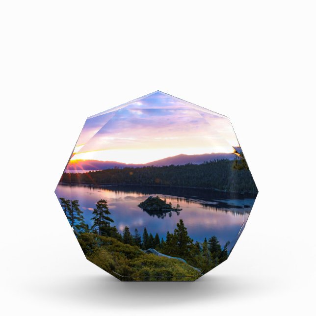 Bloc Photo Bureau en verre Emerald Bay Lake Tahoe Art (Devant)