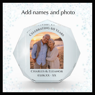 Bloc Photo Cadeau commémoratif élégant pour les 60 ans : phot