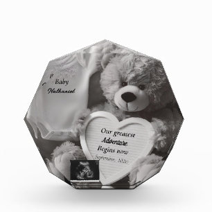 Bloc Photo Cadeau d'annonce de grossesse élégant en noir et b
