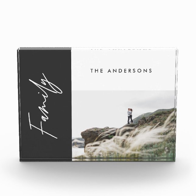 Bloc Photo cadeau de famille photo noir simple moderne (Devant)