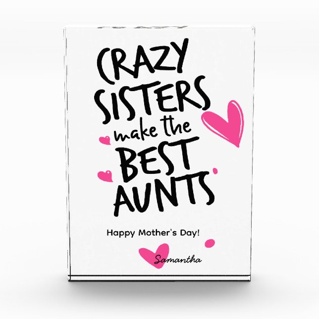 Bloc Photo Cadeau de la Fête des Mères pour Tante Coeurs Rose (Devant)