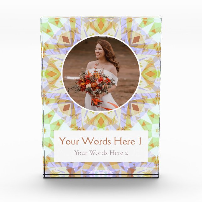 Bloc Photo Cadeau de mariage Brown étoile personnalisée (Devant)