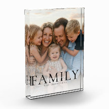 Cadeau de photo de famille de typographie moderne