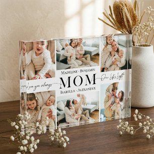 Bloc Photo Cadeau Personnalisé pour Maman Collage Simple