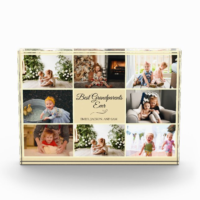 Bloc Photo Cadeau photo moderne Beige Grand-parent Anniversai (Devant)