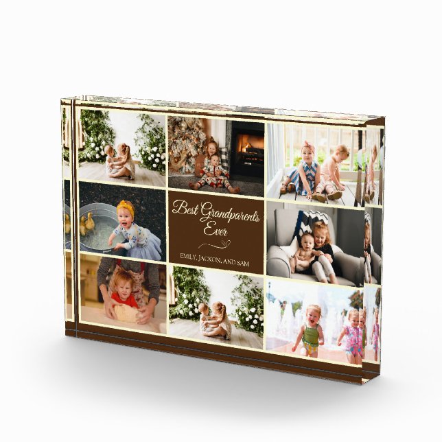 Bloc Photo Cadeau photo moderne Brown grand-parent Anniversai (Droite)