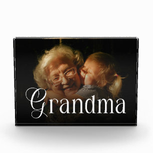 Bloc Photo Cadeau Photo Personnalisé Grand-mère Typographie M