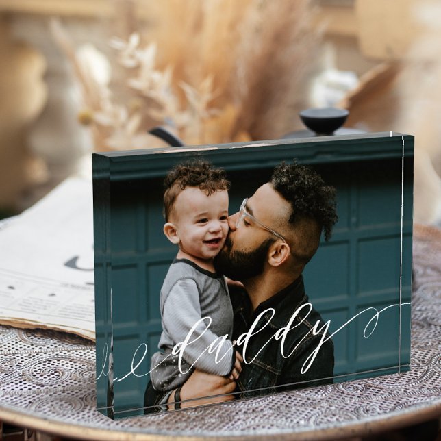 Bloc Photo Cadeau pour papa | Daddy Script Calligraphy Keepsa (Créateur téléchargé)