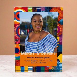 Bloc Photo Cadeaux de Noël pour petite-fille afro-américaine