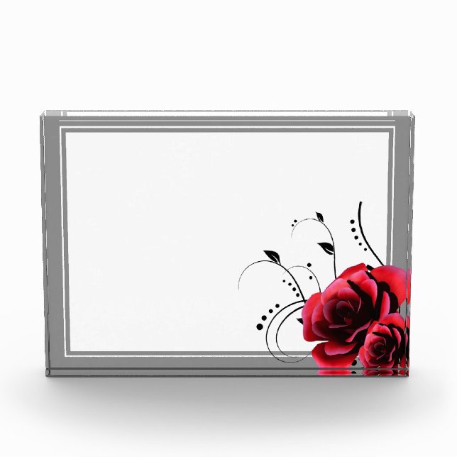 Bloc Photo Cadre avec les roses rouges (Devant)