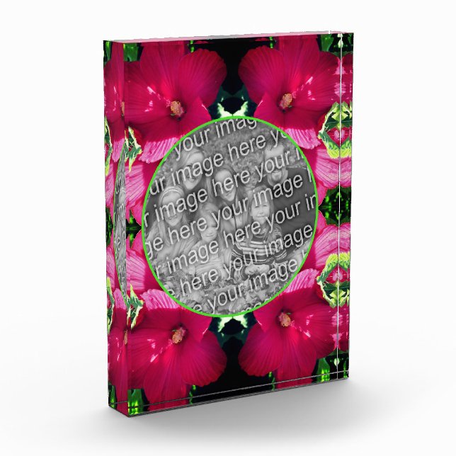 Bloc Photo Cadre de fleurs d'Hibiscus rouge Ajoutez votre (Gauche)