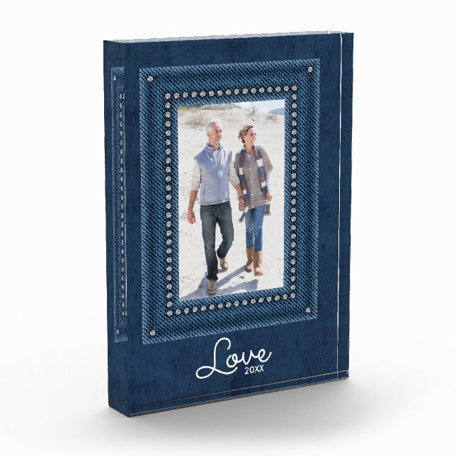 Bloc Photo Cadre LOVE Blue Jean (Gauche)