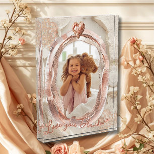 Bloc Photo Cadre Photo Cœur de Famille Blush Objet de Mémoire