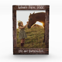 Cadre photo faux texte modifiable en bois marron r