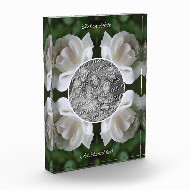 Bloc Photo Cadres de gouttes de rose blanche Créer votre prop (Gauche)