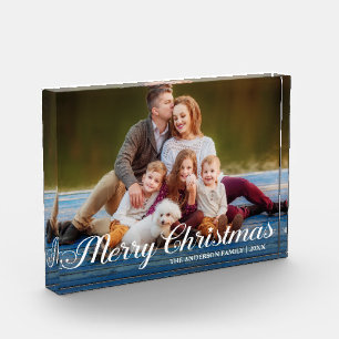 Bloc Photo Calligraphie Script Photo Merry Christmas Star