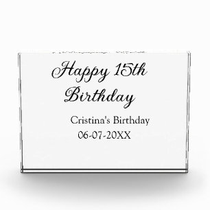 Bloc Photo calligraphie simple minimum heureux 15e anniversai