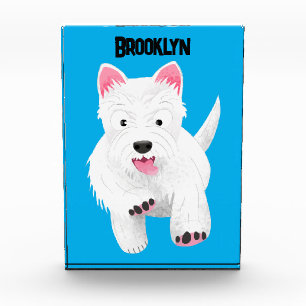 Bloc Photo Caricature blanche de terrier de l'ouest