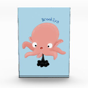 Bloc Photo Caricature de bébé pieuvre rose mignonne humour