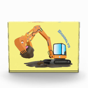 Bloc Photo Caricature de la pelle orange