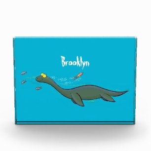 Bloc Photo Caricature de plesiosaure, monstre marin mignon et