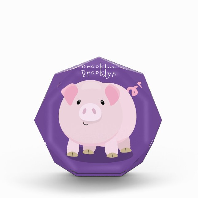 Bloc Photo Caricature de porc mignon rose pot vendue (Devant)