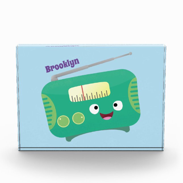 Bloc Photo Caricature de radio rétro amusante (Devant)