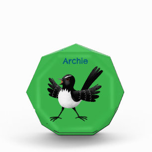 Bloc Photo Caricature de Willie Wagtail australienne personna
