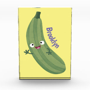 Bloc Photo Caricature joyeux de courgettes mignonnes