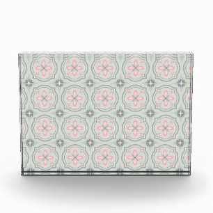 Bloc Photo Carreaux Floraux Pastel Vert