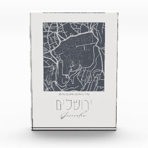 Bloc Photo Carte de Jérusalem, la Ville sainte du judaïsme
