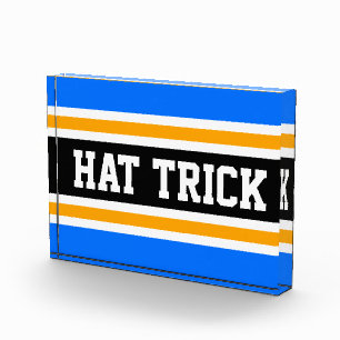 Bloc Photo CASQUETTE TRICK Bright Bleu noir Jaune rayures de