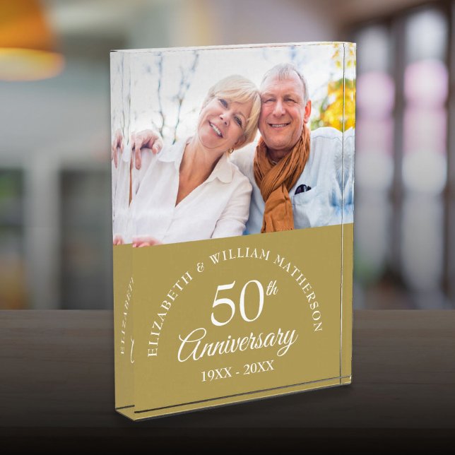 Bloc Photo Célébration élégante de 50 ans de mariage  (Elegant 50th Golden Wedding Anniversary Photo Block)