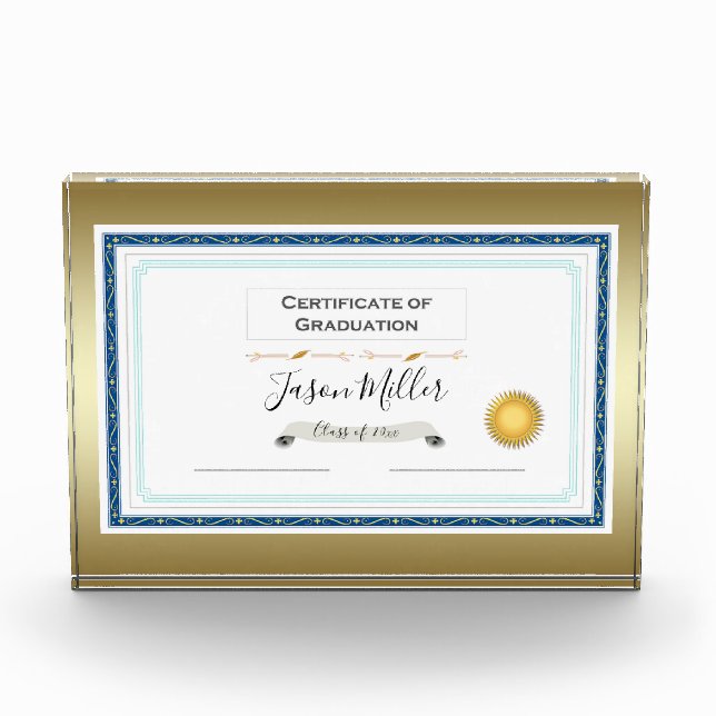 Bloc Photo Certificat de diplôme (Devant)