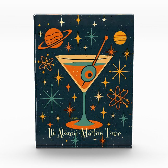 Bloc Photo C'est l'heure du Martini Atomique Étoiles Cosmique (Devant)