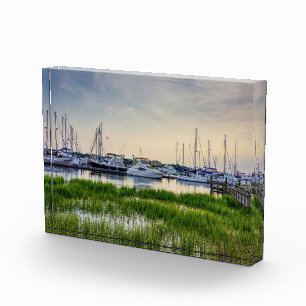 Bloc Photo Charleston Harbour Boats Sunset