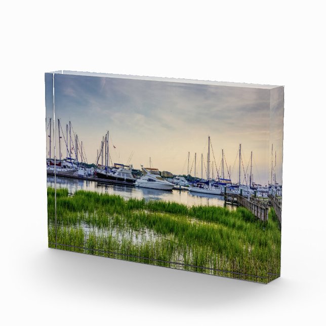 Bloc Photo Charleston Harbour Boats Sunset (Droite)