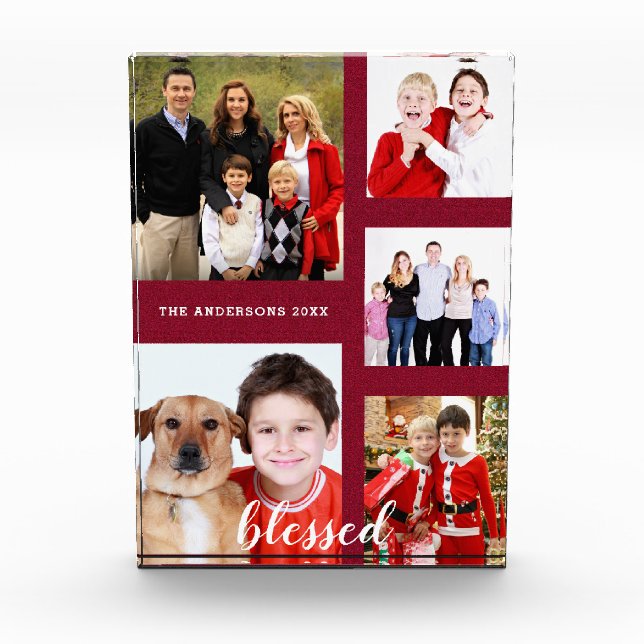 Bloc Photo Charming Holiday Famille Photo Collage Monogramme (Devant)