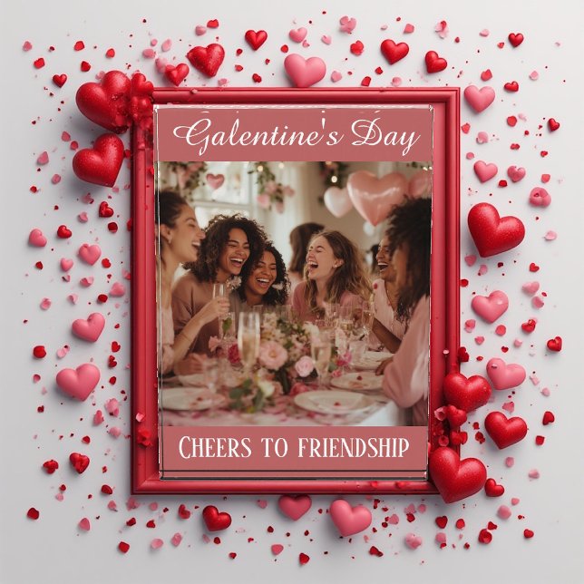 Bloc Photo Cheers to Friendship Galentine's Day Typography  (Cheers to Friendship Galentine's Day Typography Photo Block)
