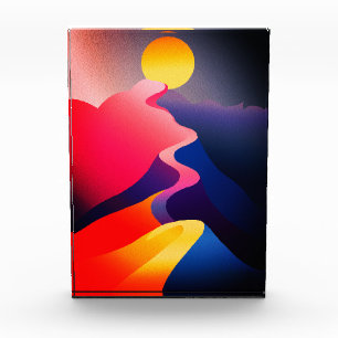 Bloc Photo Chemin vers le Soleil – Montagne Abstraite Vibrant
