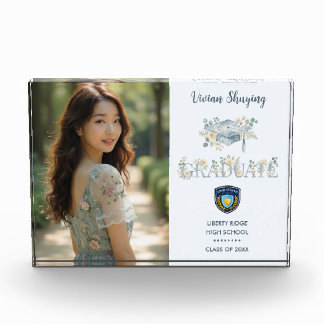 Bloc Photo Chic Blue Shades Floral Senior Graduate TMF26