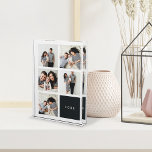 Bloc photo Chic Collage Année de conservation | Ch<br><div class="desc">Commémorez une année de beaux souvenirs avec notre bloc photo acrylique moderne et minimaliste. Un cadeau personnalisé unique,  le design comprend cinq photos carrés dans une mise en page collage avec l'année ou votre message personnalisé dans le carré final,  en lettres blanches sur molle off-black.</div>