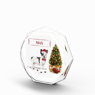 Bloc Photo Chien de Noël Noir et Blanc