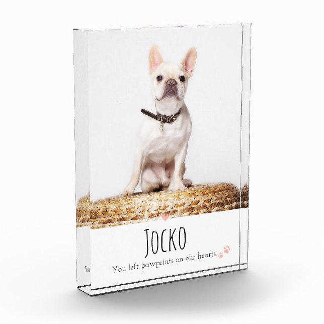 Bloc Photo Chien Memorial Animaux de compagnie Perdre Keepsak (Gauche)