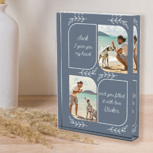 Bloc Photo Chien Papa 2 Photo verticale Mots d'amour Personna