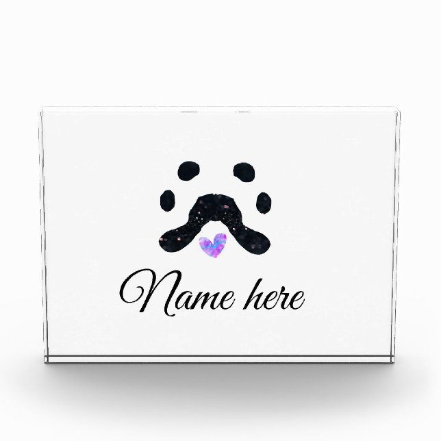 Bloc Photo Chien patte noir animal ajouter nom texte animal p (Devant)