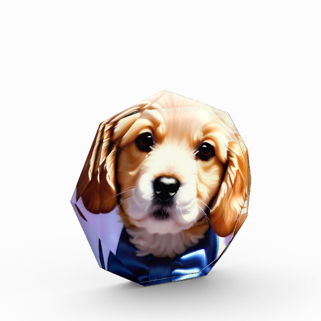 Bloc Photo Chiot souple adorable avec jolie Cravate de Bow bl (Gauche)